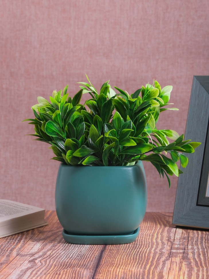 Кашпо керамика 13,6х13,6х12см JW06910000 зеленый