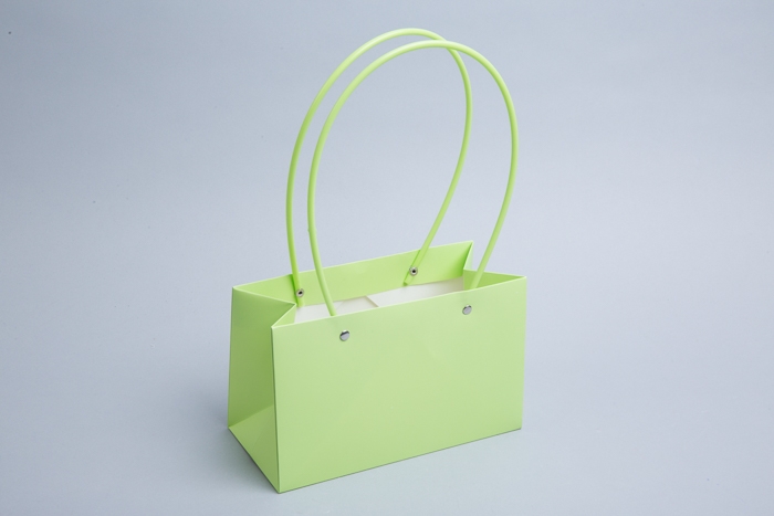 Сумочка пластик для цветов 22х13,5х10,5см салатовый