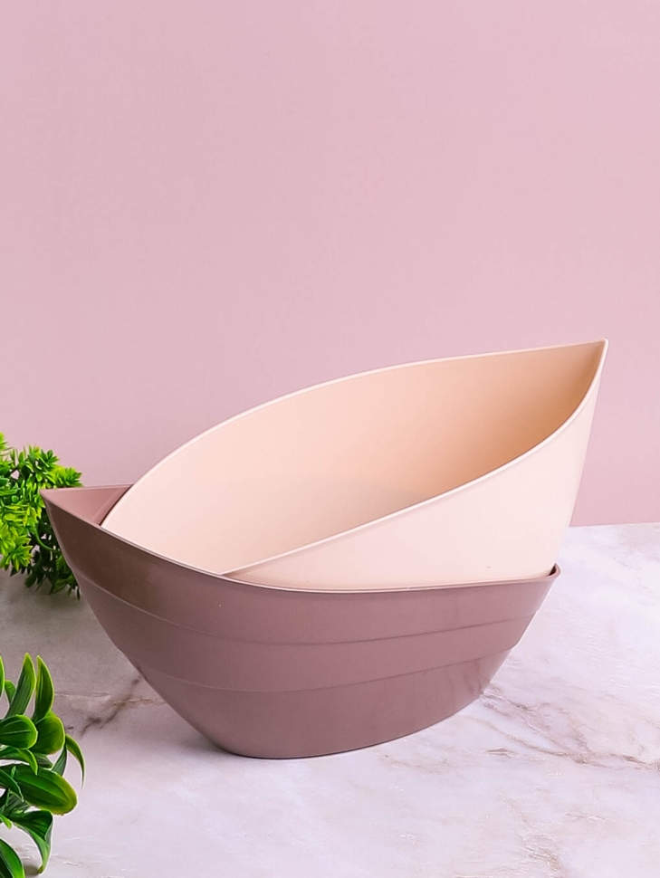 Кашпо из пластика "Гармония" 1,5л. h15.5х13,5хh27,5 пудра/мокко