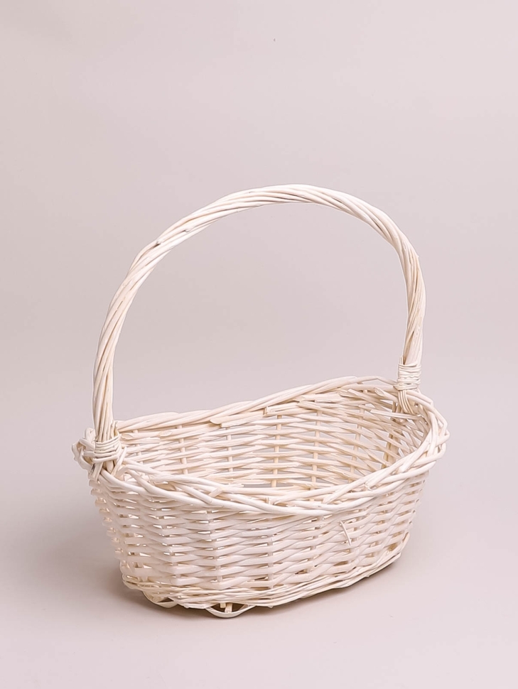 Корзина плетеная (ива) D50х40/Н20х15см белый