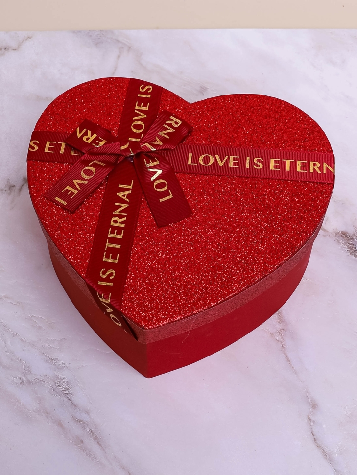 Коробка Сердце 18,5х17х7,5см с бантом красный Коробка Сердце 18,5х17х7,5см с бантом красный