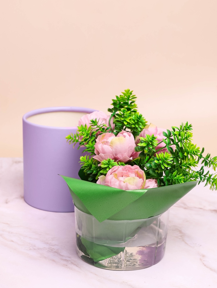 Коробка цилиндр набор из 5шт К d21хh21 - d12хh12см б/крышки фиалка Коробка цилиндр набор из 5шт К d21хh21 - d12хh12см б/крышки фиалка