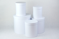 Коробка цилиндр набор из 5шт h30xd30см №83 однотонный белый