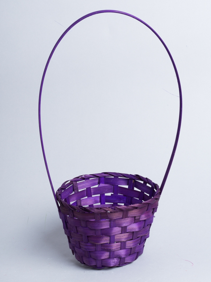 Корзина плетеная бамбук D13x9.5/28см фиолетовый Корзина плетеная бамбук D13x9.5/28см фиолетовый