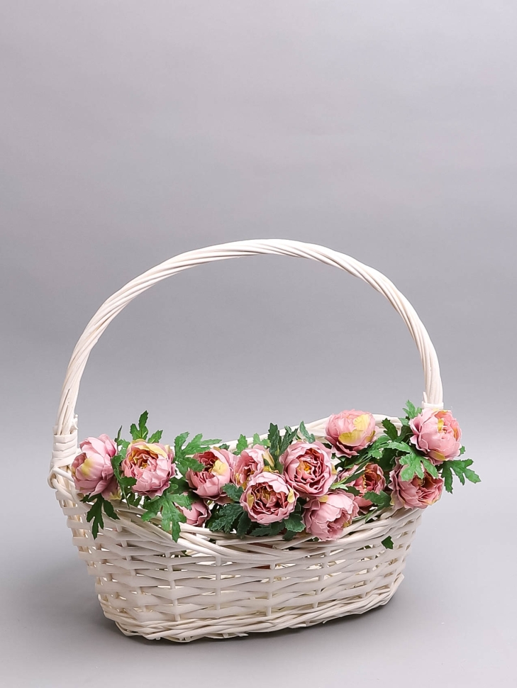 Корзина плетеная (ива) D32х21/Н14х10см белый