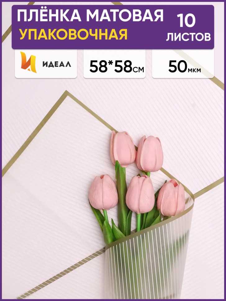 Пленка матовая 58смх58см 10 листов 50мкм РЦ Полоски кремовый с зеленым кантом Пленка матовая 58смх58см 10 листов 50мкм РЦ Полоски кремовый с зеленым кантом