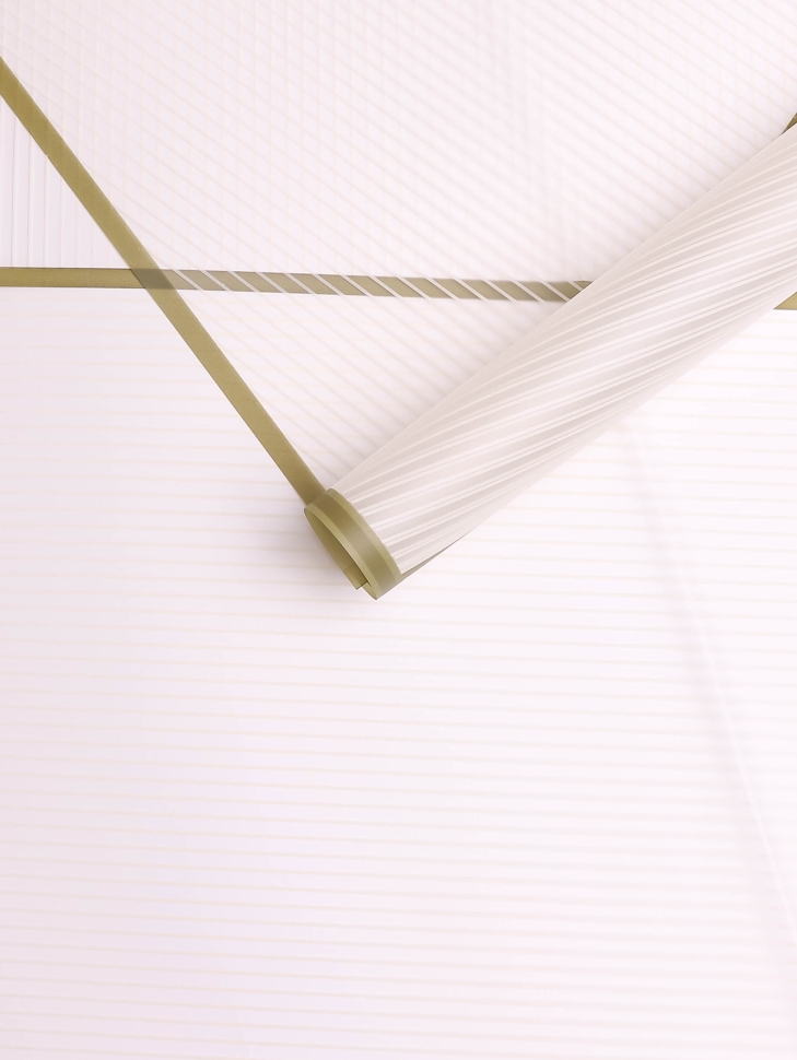 Пленка матовая 58смх58см 10 листов 50мкм РЦ Полоски кремовый с зеленым кантом