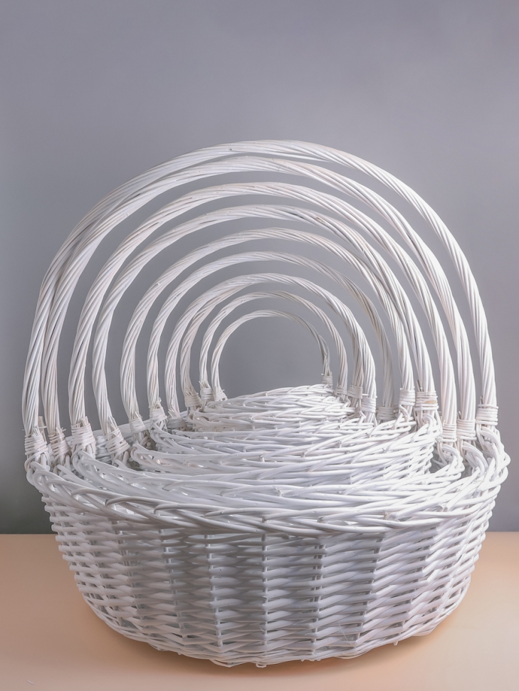 Корзина плетеная (ива)10шт D84хH29х83см белый Корзина плетеная (ива)10шт D84хH29х83см белый