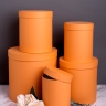 Коробка цилиндр набор из 5шт h30xd30см №83 однотонный оранжевый