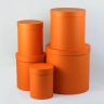 Коробка цилиндр набор из 5шт h30xd30см №83 однотонный оранжевый