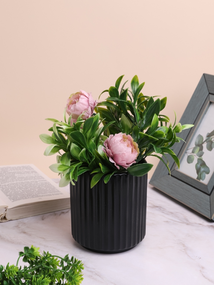 Кашпо керамика 11,5х13,5см черный