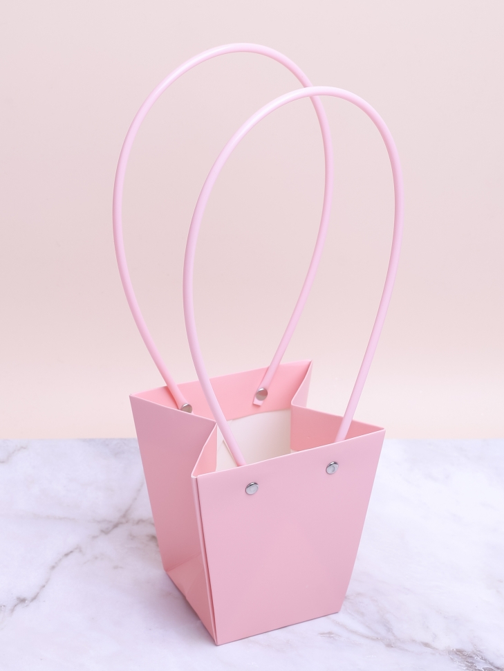 Сумочка для цветов 12х8х12,5см М114 розовый светлый