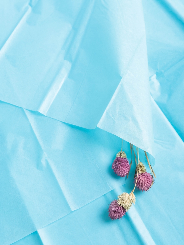 Бумага тишью  50х66см,10 лист. бирюзовый