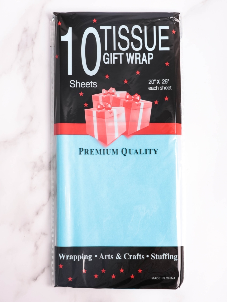 Бумага тишью  50х66см,10 лист. бирюзовый