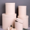 Коробка цилиндр набор из 5шт h30xd30см №83 однотонный пудра Коробка цилиндр набор из 5шт h30xd30см №83 однотонный пудра