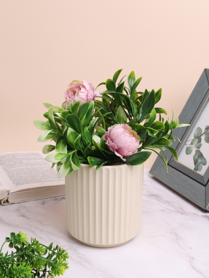 Кашпо керамика 11,5х13,5см кремовый