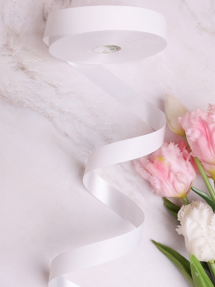 Лента простая матовая 2/100 К белый