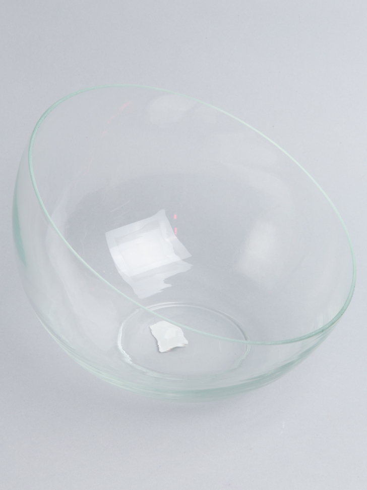 Ваза стекло Шаровая №1671 Анабель с косым резом D22,7x19,2см