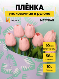 Пленка матовая  65мкм 58см х 10м РЦ Экзотика сиреневый/мятный