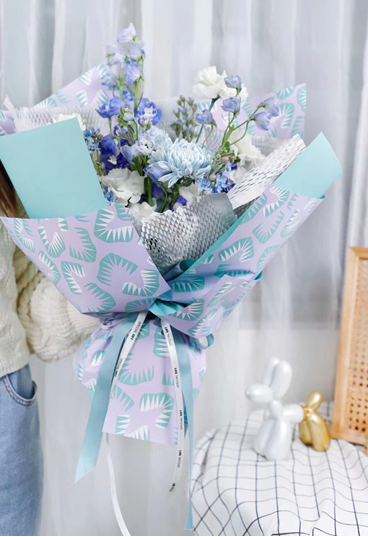 Пленка матовая 65мкм 58см х 10м РЦ Экзотика сиреневый/мятный Пленка матовая 65мкм 58см х 10м РЦ Экзотика сиреневый/мятный