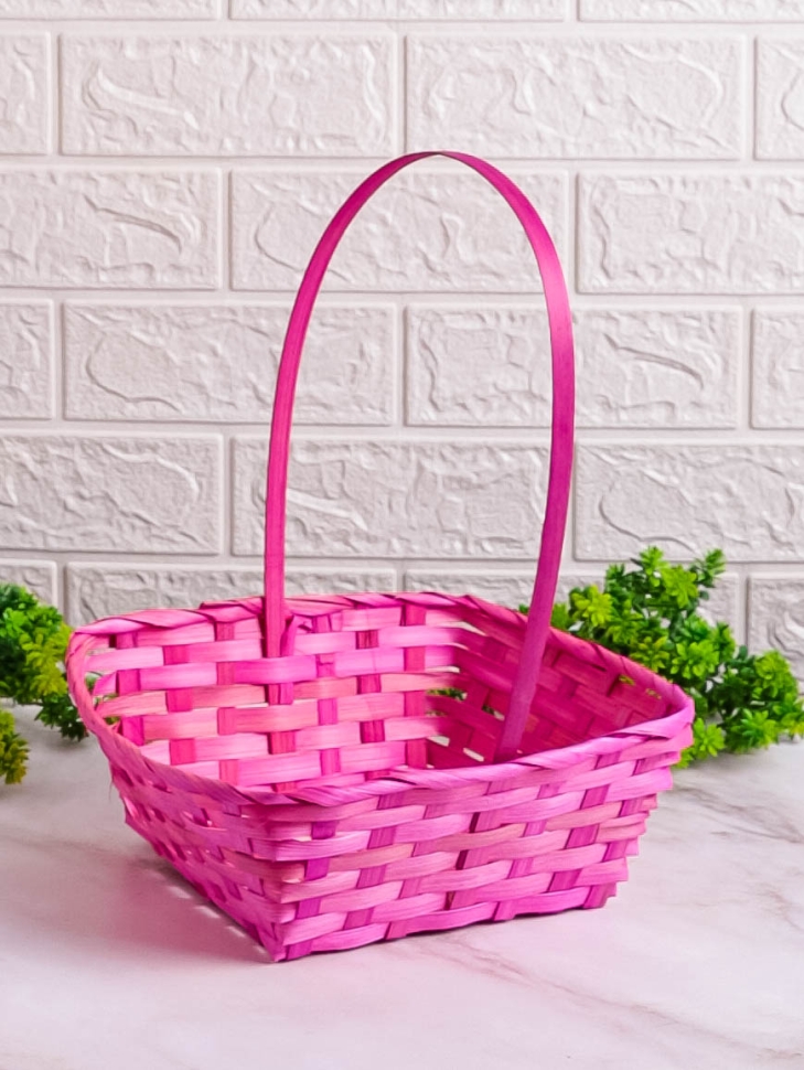Корзина плетеная бамбук D22x9,5/34см розовый Корзина плетеная бамбук D22x9,5/34см розовый