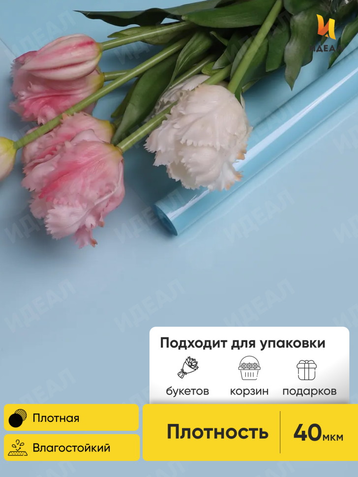 Пленка цветная Лак 70см голубая