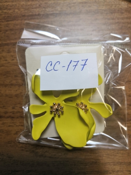 Серьги СС-177 5x3.5см цветы желтый (гвоздики)