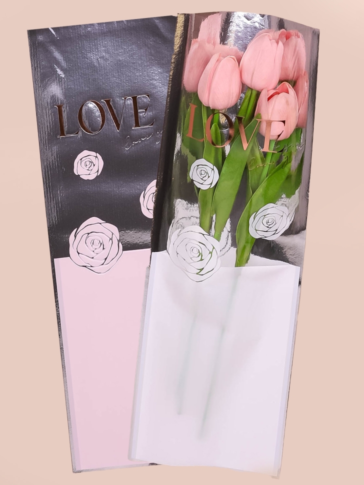 Пакет цветочный Рукав 14х40 на 1цветок Роза микс 10 шт