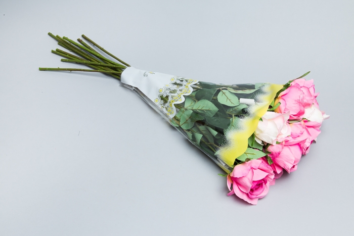 Пакет цветочный Рюмка 30/40 Мелодия цветной рисунок желтая 50 шт Пакет цветочный Рюмка 30/40 Мелодия цветной рисунок желтая 50 шт