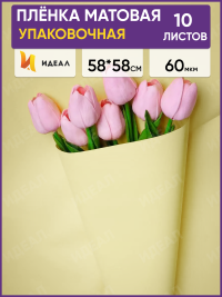 Пленка матовая 58см х 58см 60мкм 10 листов, манго
