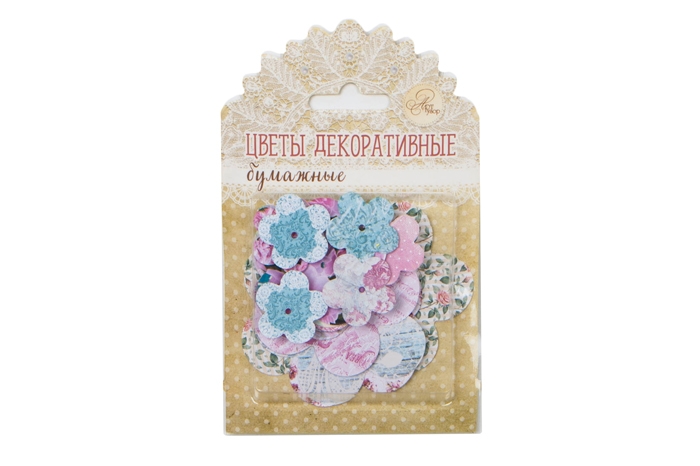 Набор для творчества Цветы бумажные 30шт (2,5см, 4,5см, 6см) Shabby day