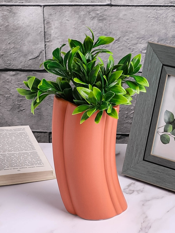 Ваза керамика 20,5х8х12,5см YS-215M оранжевый