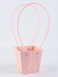 Сумочка для цветов 10х10,5х8см 3D розовый светлый