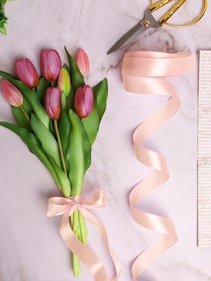 Лента атласная 25мм х 25 ярд  JD сливочный