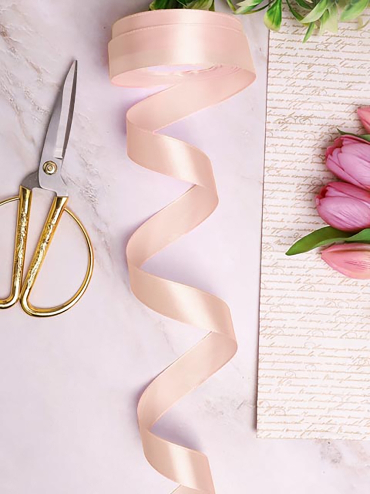 Лента атласная 25мм х 25 ярд JD сливочный Лента атласная 25мм х 25 ярд JD сливочный