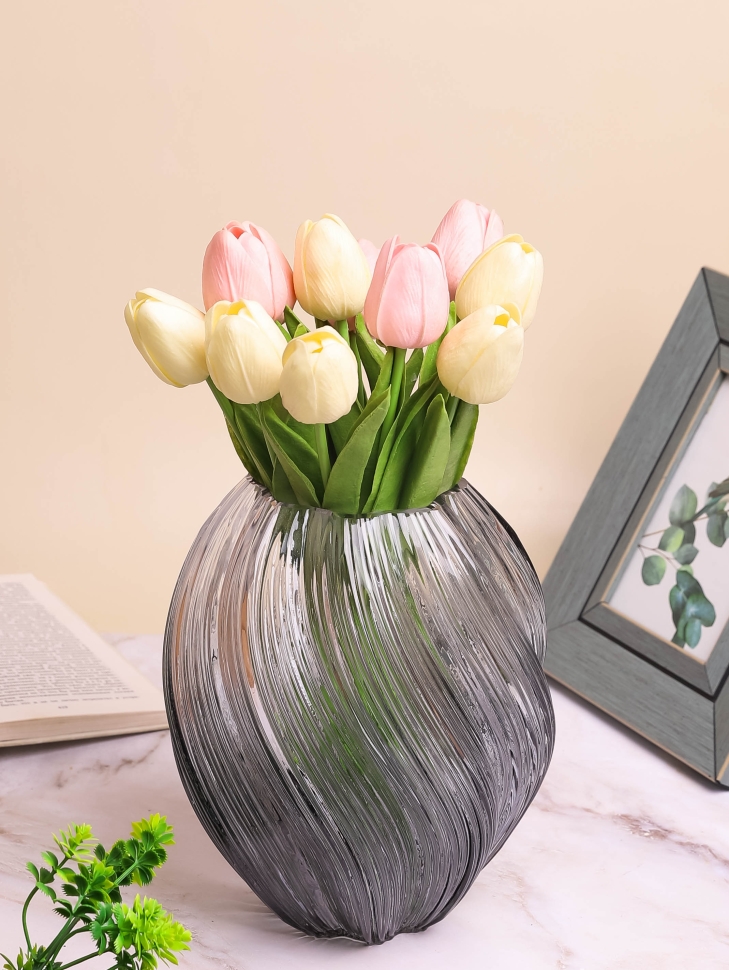 Ваза стекло Гармония h21 d18см К графит Ваза стекло Гармония h21 d18см К графит