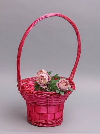 Корзина плетеная (ива) 20х15/38см розовый A-4-3