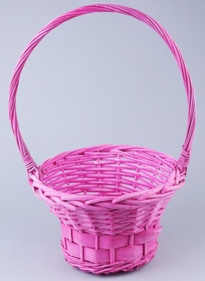 Корзина плетеная (ива) 20х15/38см розовый A-4-3