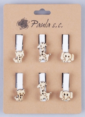 Прищепка 6шт. Звери 3,5см Прищепка 6шт. Звери 3,5см