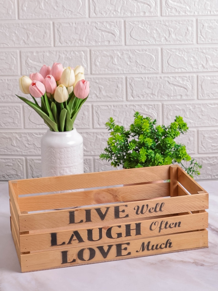 Ящик деревянный интерьерный 40х20х12см  "Live" орех