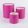 Коробка цилиндр набор из  3шт К d20хh22 - d13,5хh13см б/крышки фуксия