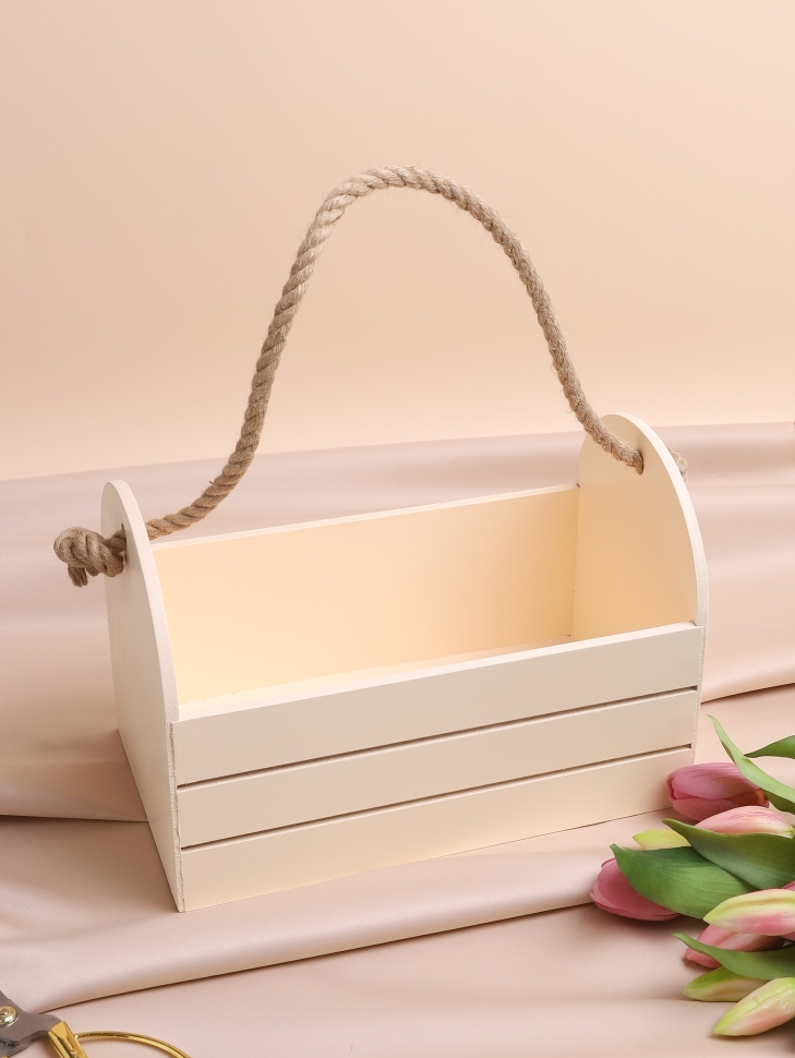 Ящик Флора H17/14х25,5х15см № 6 ванильный