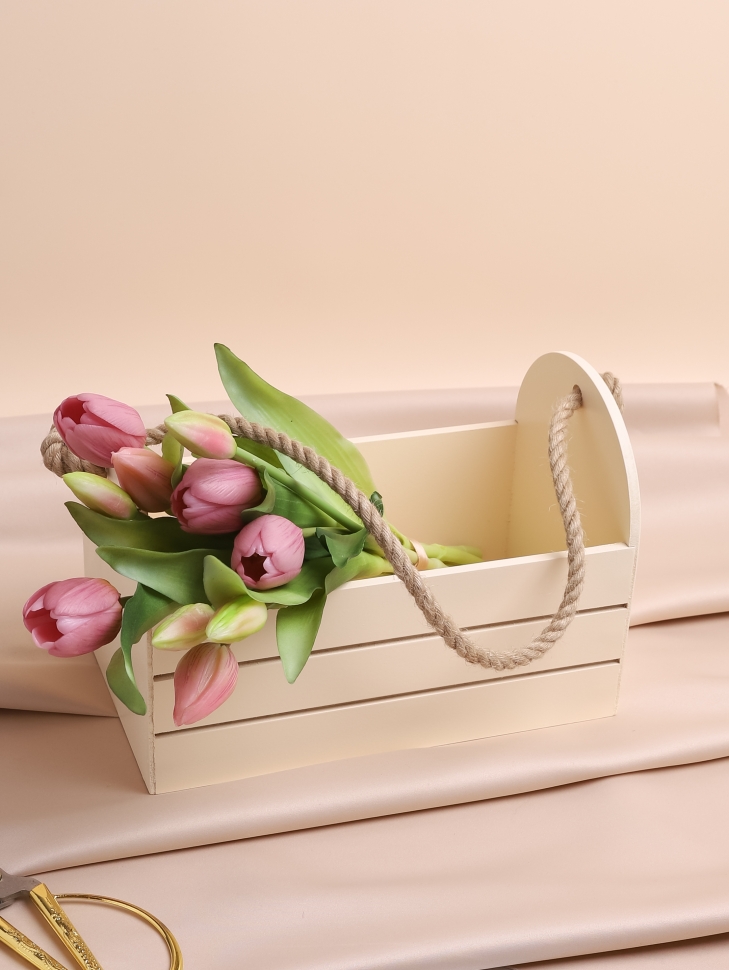 Ящик Флора H17/14х25,5х15см № 6 ванильный