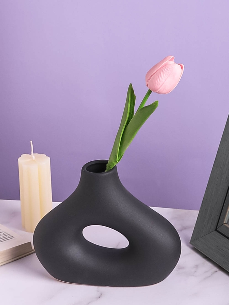 Ваза керамика 18,5х5,5х14,5см TS203 черный