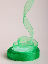 Лента органза 15мм х 25 ярд зеленый