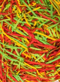 Наполнитель флористический бумажный  50г микс 611 красный/зеленый/желтый