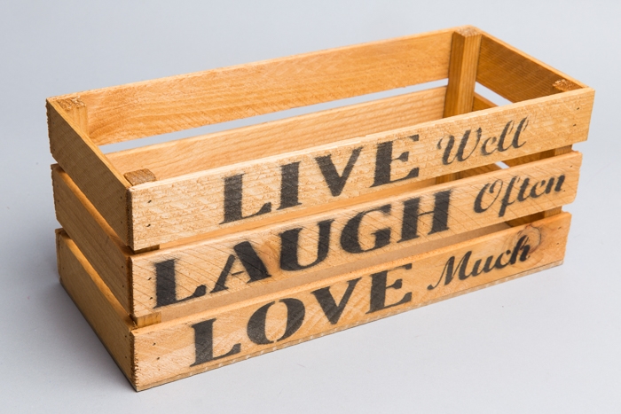 Ящик деревянный интерьерный 30х12х12см  "Live" орех