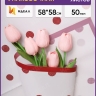 Пленка матовая 58смх58см 10 листов 50мкм РЦ кант горох винный на белом Пленка матовая 58смх58см 10 листов 50мкм РЦ кант горох винный на белом