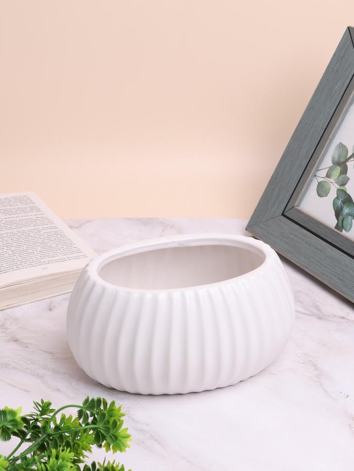 Кашпо керамика 18х13х9см белый Кашпо керамика 18х13х9см белый