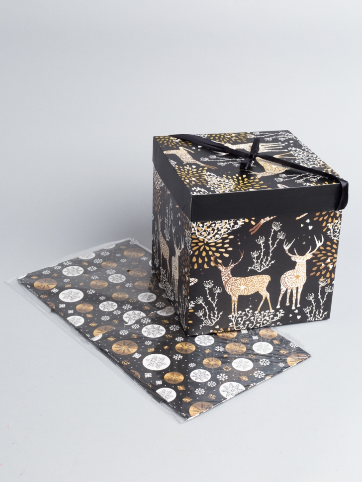 Коробка НГ квадрат 22х22х22 см GYH22627-97 микс